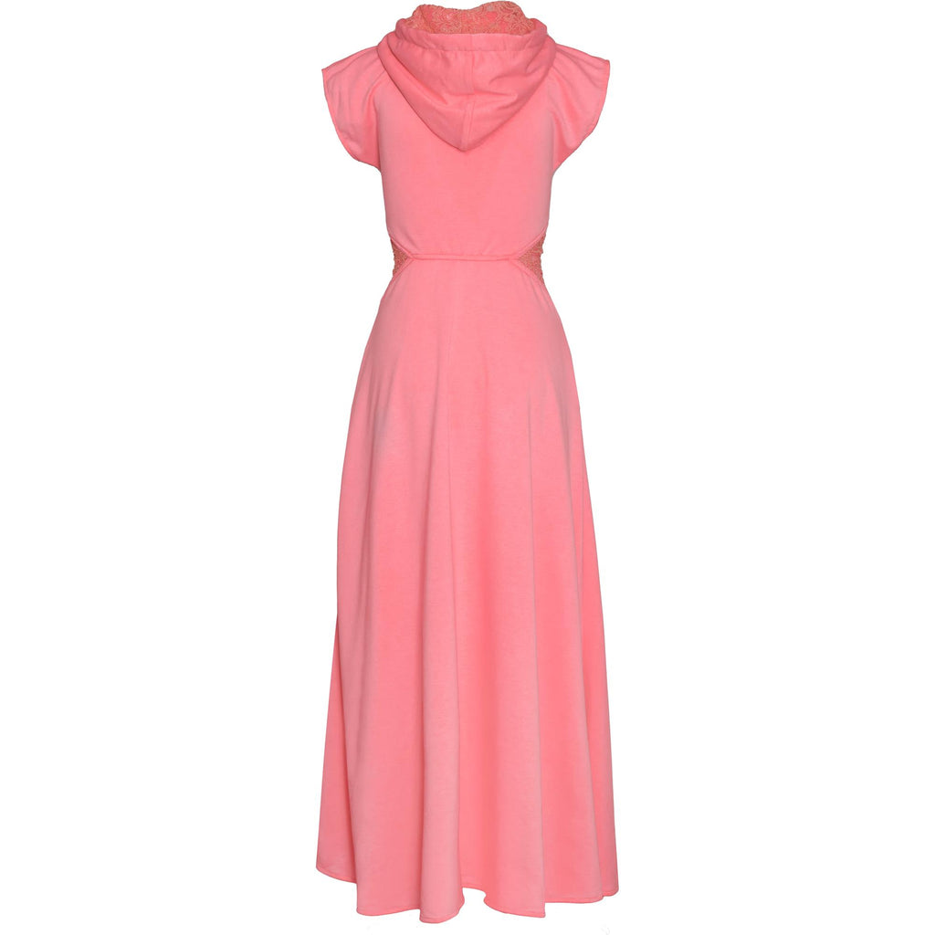 Lace Grab & Go Hoodie Dress in neon